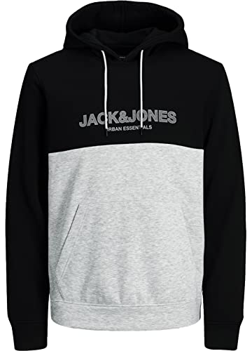 JACK & JONES Herren Kapuzenpullover Übergröße Big Plus Size Hoodie Sweatshirt Sweat 3XL 4XL 5XL 6XL 7XL 8XL TE8b4 (5XL, 1er PS #89 Schwarz) von JACK & JONES