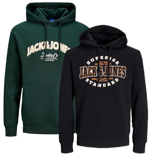 JACK & JONES Herren Kapuzenpullover Übergröße Big Plus Size Hoodie Sweatshirt Sweat 3XL 4XL 5XL 6XL 7XL 8XL TE8b4 (5XL, 2er Mix PS @52) von JACK & JONES