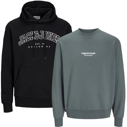 JACK & JONES Herren Kapuzenpullover Übergröße Big Plus Size Hoodie Sweatshirt Sweat 3XL 4XL 5XL 6XL 7XL 8XL TE8b4 (6XL, 2er Mix @54) von JACK & JONES