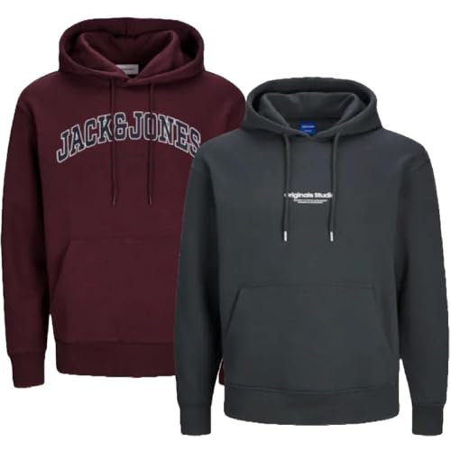 JACK & JONES Herren Kapuzenpullover Übergröße Big Plus Size Hoodie Sweatshirt Sweat 3XL 4XL 5XL 6XL 7XL 8XL TE8b4 (7XL, 2er Mix @50) von JACK & JONES