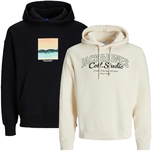 JACK & JONES Herren Kapuzenpullover Übergröße Big Plus Size Hoodie Sweatshirt Sweat 3XL 4XL 5XL 6XL 7XL 8XL TE8b4 (8XL, 2er Mix @48) von JACK & JONES