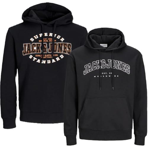 JACK & JONES Herren Kapuzenpullover Übergröße Big Plus Size Hoodie Sweatshirt Sweat 3XL 4XL 5XL 6XL 7XL 8XL TE8b4 (8XL, 2er Mix PS @42) von JACK & JONES