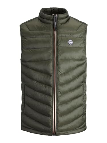 JACK & JONES Herren Leichte Stepp Weste Basic Übergangs Puffer Jacke Ärmellos ohne Kapuze JJEHERO, Farben:Grün, Größe Jacken:M von JACK & JONES