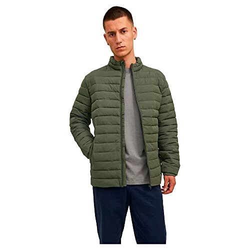 JACK & JONES Herren Leichte Steppjacke Basic Übergangsjacke Wattiert Blouson ohne Kapuze JJERECYCLE, Farben:Grün-3, Größe Jacken:XS von JACK & JONES
