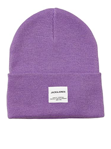 JACK & JONES Herren Mütze JACLONG KNIT BEANIE One Size Schwarz Grau Rot Grün, Größe:One Size, Farbe:Purple Heart 12150627 von JACK & JONES