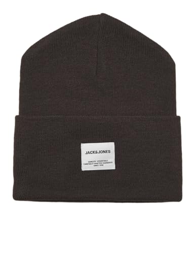 JACK & JONES Herren Mütze JACLONG Knit Beanie One Size Schwarz Grau Rot Grün, Größe:One Size, Farbe:Chocolate Torte 12150627 von JACK & JONES