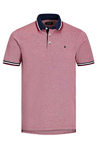 JACK & JONES Herren Poloshirt JJEPAULOS - Relaxed Fit Plussize XXL-8XL Baumwolle, Größe:5XL, Farbe:Rio Red PS 12143859 von JACK & JONES