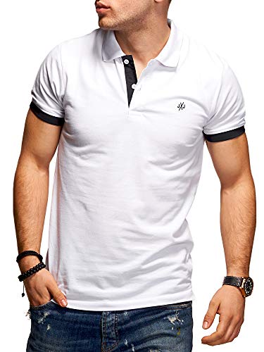 JACK & JONES Herren Poloshirt Polohemd Kurzarmshirt Shirt Basic (XXL, White/Tap Shoe) von JACK & JONES