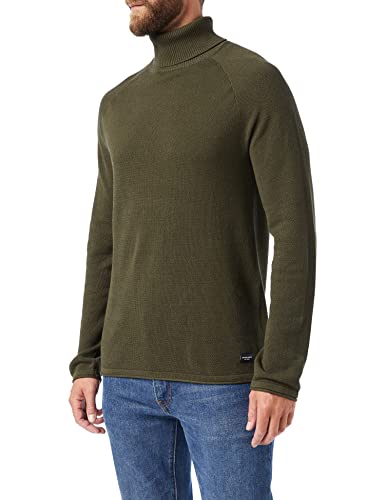 JACK & JONES Herren Rollkragen Pullover JJEHILL S M L XL XXL Schwarz Grau, Größe:XS, Farbe:Olive Night Twist 12210931 von JACK & JONES