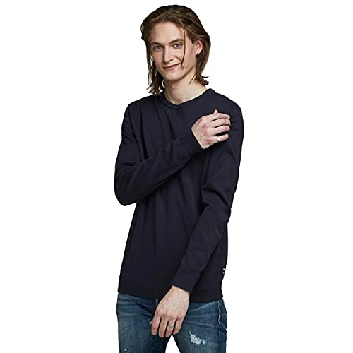 JACK & JONES Dünner Langarm Strickpullover Rundhals Basic Sweater Shirt Jumper JJEBASIC von JACK & JONES