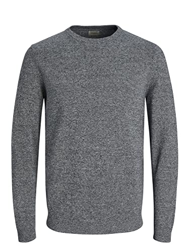 JACK & JONES Dünner Langarm Strickpullover Rundhals Basic Sweater Shirt Jumper JJEBASIC, Größe Pullover:S,Farben:Navy von JACK & JONES