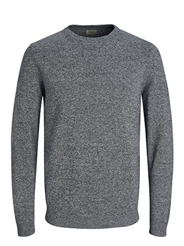 JACK & JONES Herren Jjebasic Knit Crew Neck Noos Pullover, Blau (Navy Blazer Detail: Twisted with Jet Stream), XS von JACK & JONES