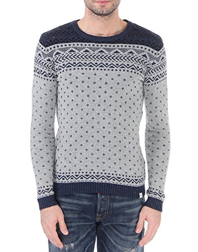 JACK & JONES Herren Pullover SAMIR O-NECK 14 ORIG TTT, Gr. X-Large, Mehrfarbig (Light Grey Melange) von JACK & JONES