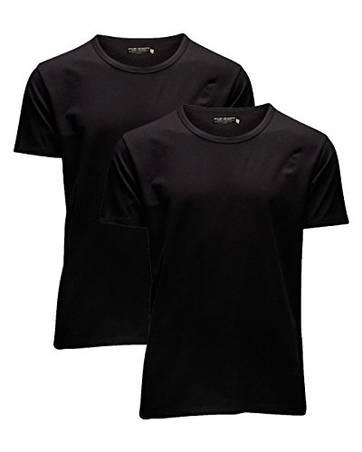 JACK & JONES Herren Rundhals T-Shirt Basic 12058529 2er Pack, Größe:XXL;Farbe:Black von JACK & JONES