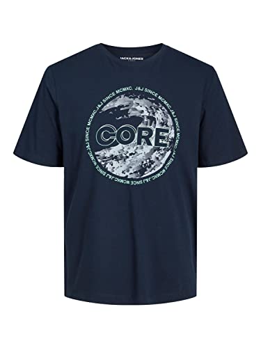 JACK & JONES Herren Rundhals T-Shirt JCOBOOSTER- Regular Fit S M L XL XXL, Größe:M, Farbe:Navy Blazer 12239459 von JACK & JONES