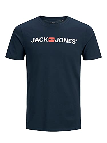 JACK & JONES Herren Rundhals T-Shirt JJECORP Logo - Slim Fit Plussize XXL-8XL, Größe:XXL, Farbe:Navy Blazer 12184987 von JACK & JONES