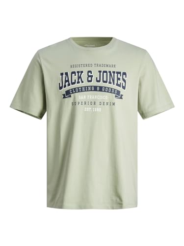 JACK & JONES Herren Rundhals T-Shirt JJELOGO - Regular Fit S M L XL XXL Cotton, Größe:S, Farbe:Desert Sage 12246690 von JACK & JONES
