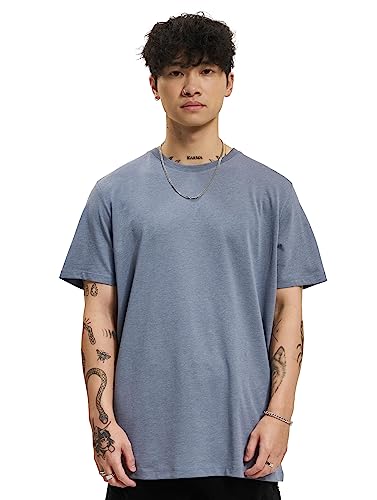 JACK & JONES Herren Rundhals T-Shirt JJEORGANIC - Regular Fit XS S M L XL XXL Grün Grau Blau Baumwolle, Größe:XL, Farbe:Flint Stone Melange 12222887 von JACK & JONES