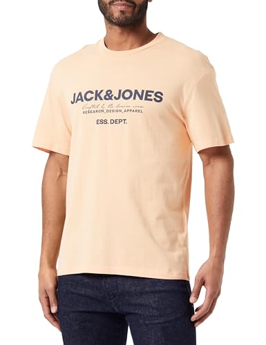 JACK & JONES Herren Rundhals T-Shirt JJGALE - Relaxed Fit S M L XL XXL Baumwolle, Größe:S, Farbe:Apricot Ice 12247782 von JACK & JONES