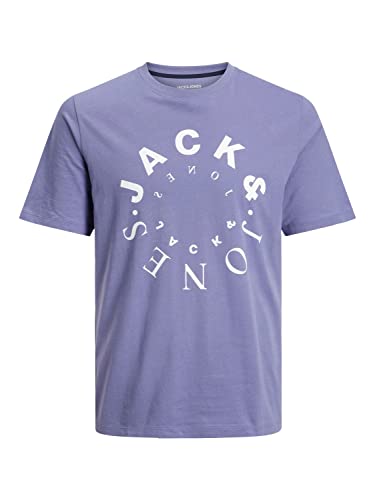 JACK & JONES Herren Rundhals T-Shirt JJWARRIOR - Regular Fit S M L XL XXL, Größe:M, Farbe:Twilight Purple Big 12242554 von JACK & JONES