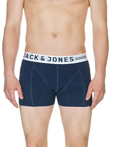 JACK & JONES Herren Sense Trunks Noos Boxershorts, Blau (Dress Blues), XX-Large (Herstellergröße: XXL) (3er Pack) von JACK & JONES