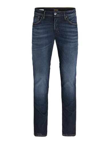 Herren Jack & Jones Jeans Tim Straight Legs Slim Fit Flat Front Tim ORIGINAL, Farben:Dunkelblau, Größe Jeans:29W / 30L von JACK & JONES