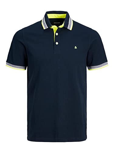 JACK & JONES Herren Jjepaulos Polo Ss Noos T-Shirt, Dunkelblau-3, XS von JACK & JONES