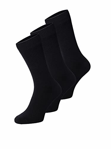 JACK & JONES Herren Socken 3-pack Cotton Sock Fipo Gr. One Size (Herstellergröße: One Size) Schwarz (Black) von JACK & JONES