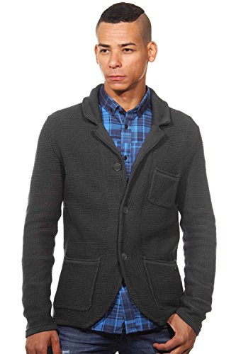 JACK & JONES Herren Strickjacke Jjorblazer Knit Cardigan, Einfarbig, Gr. Medium, Grau (Raven Detail:REG) von JACK & JONES
