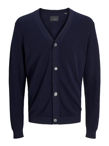 JACK & JONES Herren Strickjacke Jprblacashmere Cardigan V-neck Maritime Blue/Detail:maritime Navy M von JACK & JONES