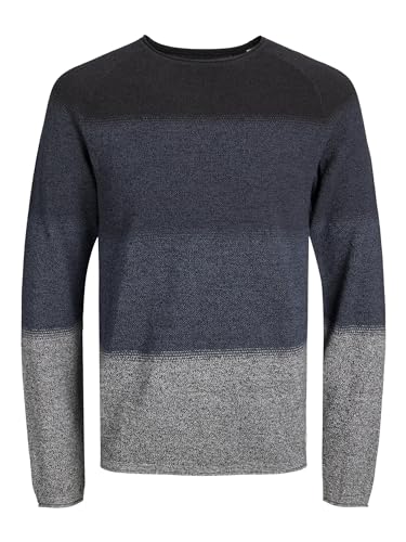 JACK & JONES Herren Strickpullover Rundhals Basic Langarm Sweater Baumwolle Shirt JJEHILL, Farben:Blau, Größe Pullover:XXL von JACK & JONES