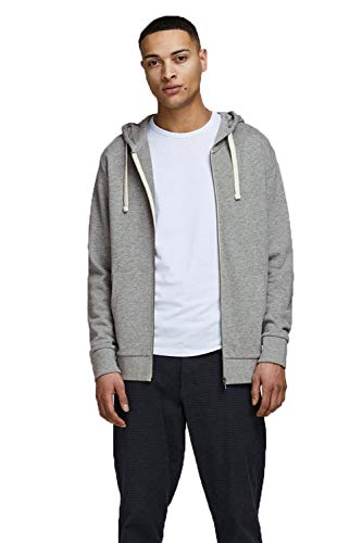 JACK & JONES Herren Jjeholmen Zip Hood Noos Sweatjacke, Grau (Light Grey Melange Fit: Reg Fit - Melange), XXL EU von JACK & JONES