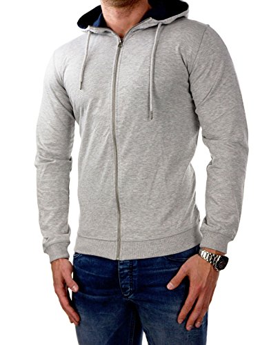 JACK & JONES Herren Sweatjacke JorSUPER (L, Hellgrau (Light Grey Melange)) von JACK & JONES