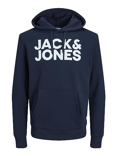 JACK & JONES Herren Corp Logo Sweat Hood Classic Kapuzen Sweatshirt Basic Sweater, Farben:Navy, Größe Pullover:XS JACK & JONES Herren Corp Logo Sweat Hood Classic Kapuzen Sweatshirt Basic Sweater, Farben:Navy, Größe Pullover:XS von JACK & JONES
