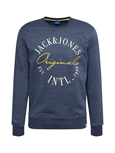 JACK & JONES Herren Sweatshirt Willow Navy/weiß/gelb L von JACK & JONES