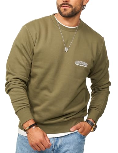 JACK & JONES Herren Sweatshirt mit Rundhals Crewneck Pullover Sweater für Männer im Regular-Fit JJ24741-KAL-M von JACK & JONES