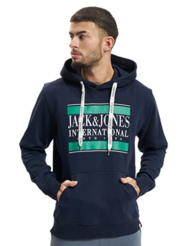 JACK & JONES Herren Sweatshirt weiß/Jade/Nachtblau M von JACK & JONES