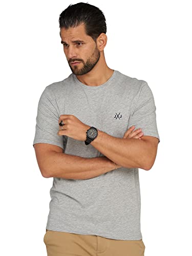 JACK & JONES Herren T-Shirt Elif Infinity O-Neck Shirt Kurzarmshirt (as3, Alpha, l, Regular, Regular, Grey Melange/Without Backprint) von JACK & JONES