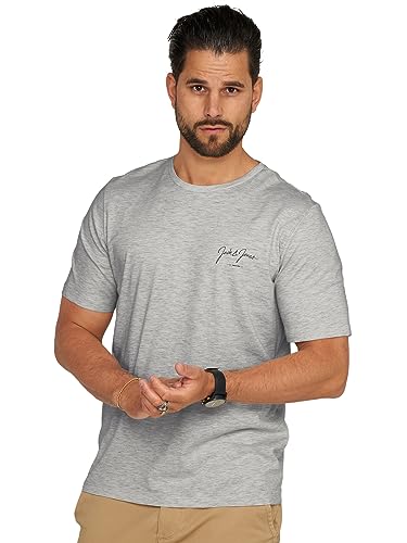 JACK & JONES Herren T-Shirt Elif Infinity O-Neck Shirt Kurzarmshirt Grey Melange/Style 2/Without Backprint XL von JACK & JONES