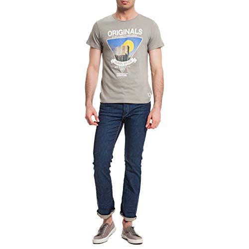 JACK & JONES Herren T-Shirt Gr. Small, Grau - Gris (Moon Mist/Slim) von JACK & JONES