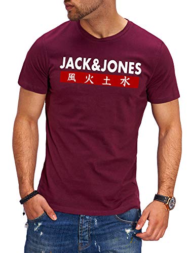 JACK & JONES Herren T-Shirt Kurzarmshirt Logo Print Port Royale XS von JACK & JONES