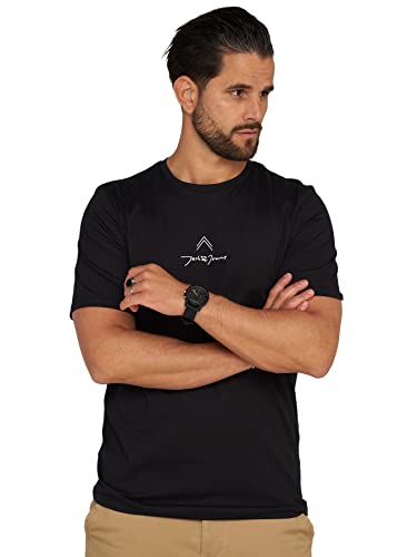 JACK & JONES Herren T-Shirt Marc Infinity O-Neck Shirt Kurzarmshirt (as3, Alpha, l, Regular, Regular, Black / 3) von JACK & JONES