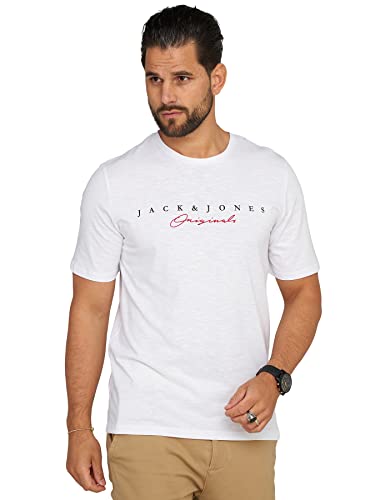 JACK & JONES Herren T-Shirt Marc Infinity O-Neck Shirt Kurzarmshirt (as3, Alpha, m, Regular, Regular, Bright White) von JACK & JONES