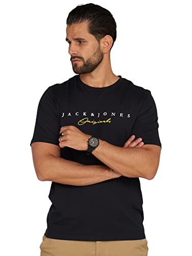 JACK & JONES Herren T-Shirt Marc Infinity O-Neck Shirt Kurzarmshirt (as3, Alpha, x_l, Regular, Regular, Black / 2) von JACK & JONES