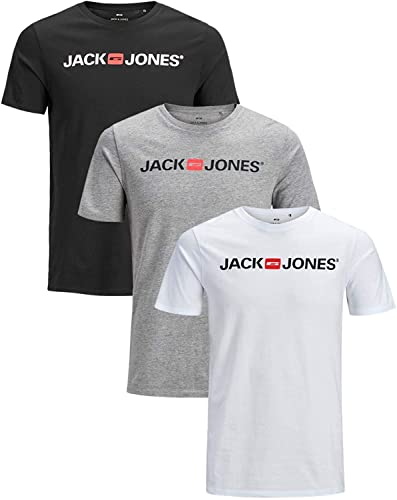 JACK & JONES Herren T-Shirt Multiset (3er Slim Fit Pack 14, L) von JACK & JONES