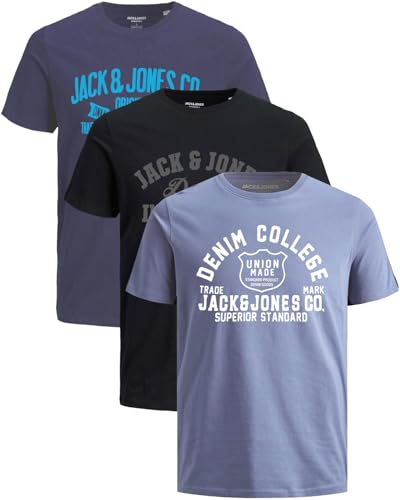 JACK & JONES Herren T-Shirts im 3er-Set Multipack S-7XL (Slim Fit Mix 17, S) von JACK & JONES