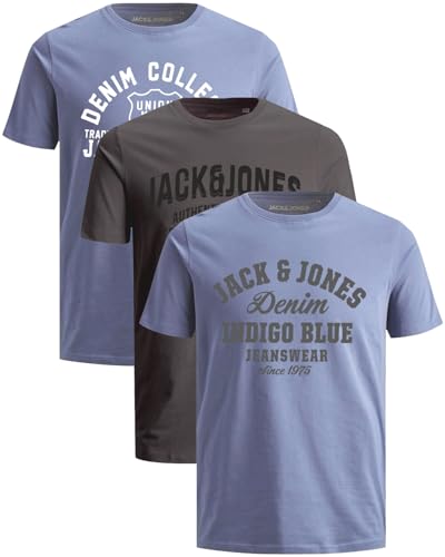 JACK & JONES Herren T-Shirts im 3er-Set Multipack S-7XL (Slim Fit Mix 4, XXL) von JACK & JONES