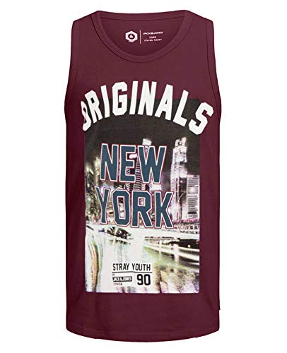 JACK & JONES Herren Tank Top Jorklovn (M, Rot (Port Royale)) von JACK & JONES