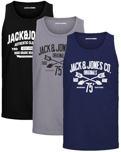 JACK & JONES Herren Tank-Tops Vielfältige Prints | Schmale Passform und atmungsaktive Baumwolle (3er Opt - 8 (3er Havka OPT11, OPT13, OPT6, XL)) von JACK & JONES