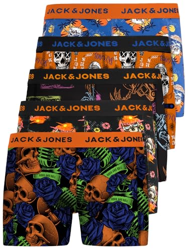 JACK & JONES Herren Unterhosen 5er Set/Pack Sale Männer Marken Boxershorts Weiss schwarz blau grau Shorts Trunks 95% Baumwolle S M L XL XXL (Farb Mix 10 XXL) von JACK & JONES